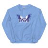 unisex crew neck sweatshirt carolina blue front 695c1eafcdd41