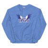 unisex crew neck sweatshirt heather deep royal front 695c1eafc1fd5