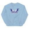 unisex crew neck sweatshirt light blue front 695c1eafdd02b