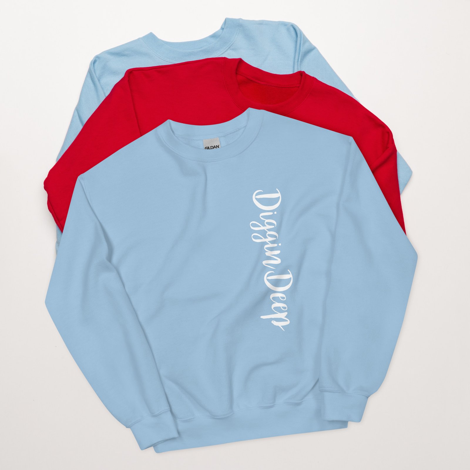 unisex crew neck sweatshirt light blue front 695c77c42af8a