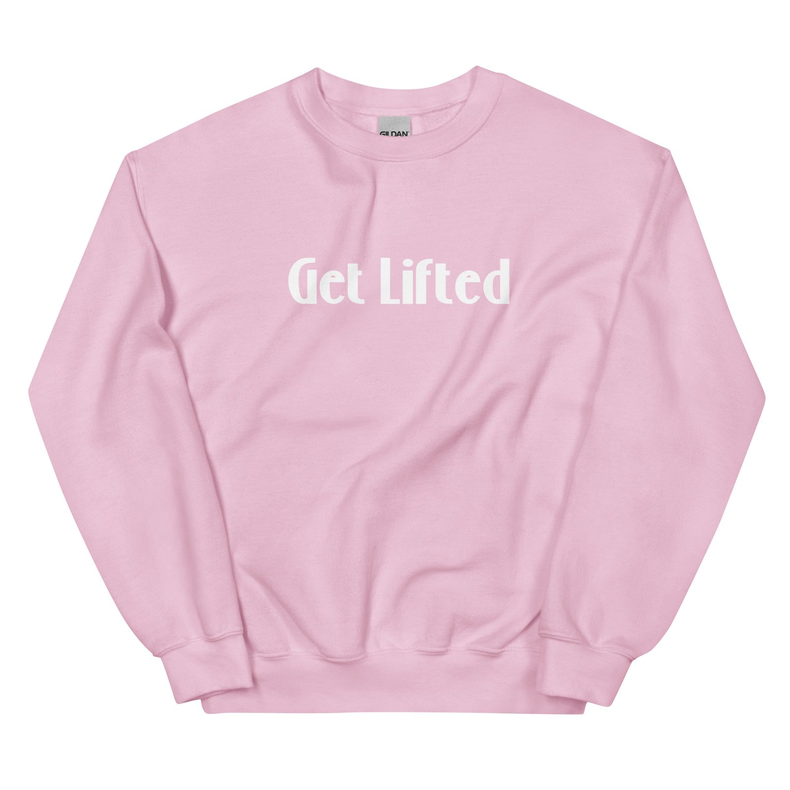 unisex crew neck sweatshirt light pink front 695aece732290