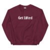 unisex crew neck sweatshirt maroon front 695aece59bdea
