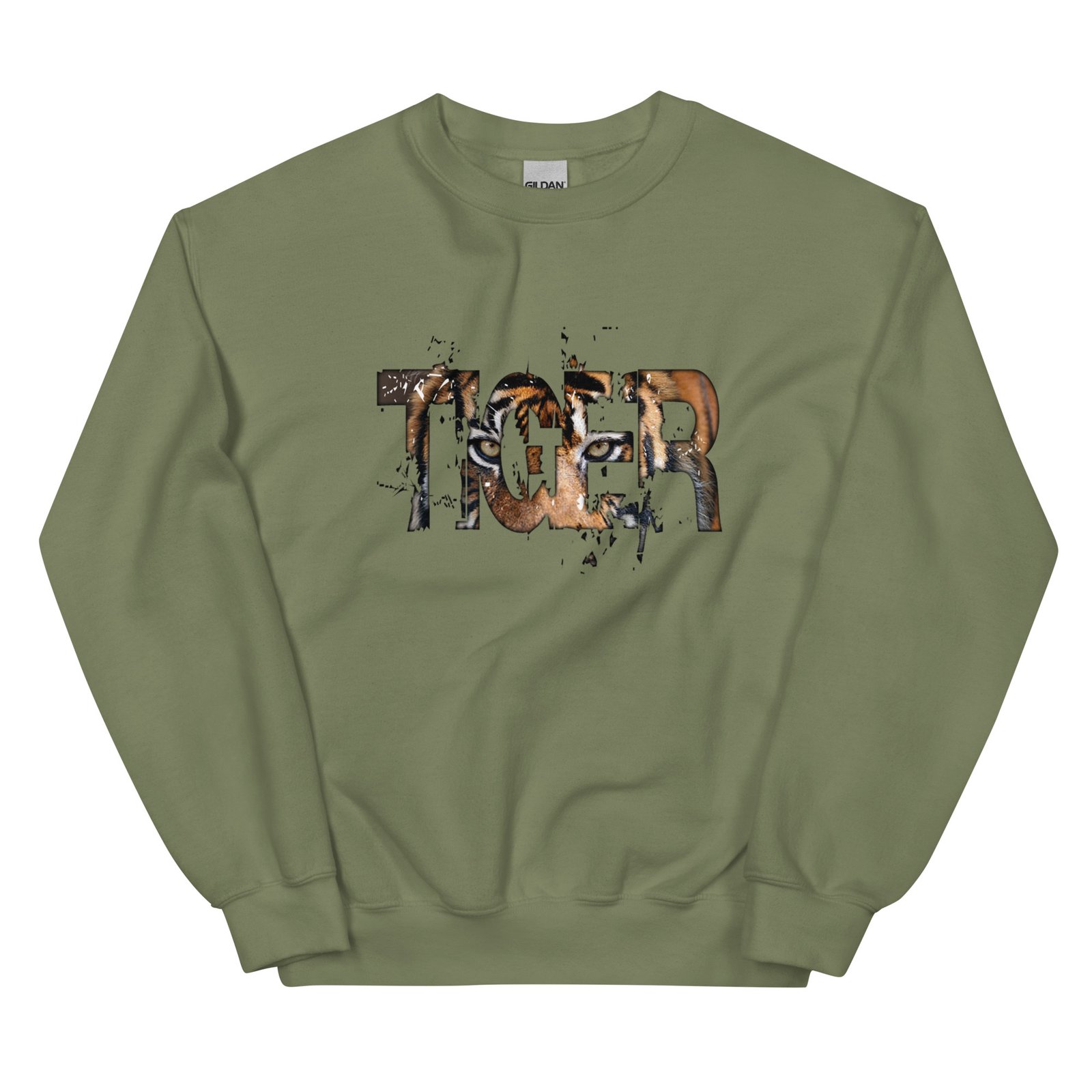 unisex crew neck sweatshirt military green front 695989d7da9a7