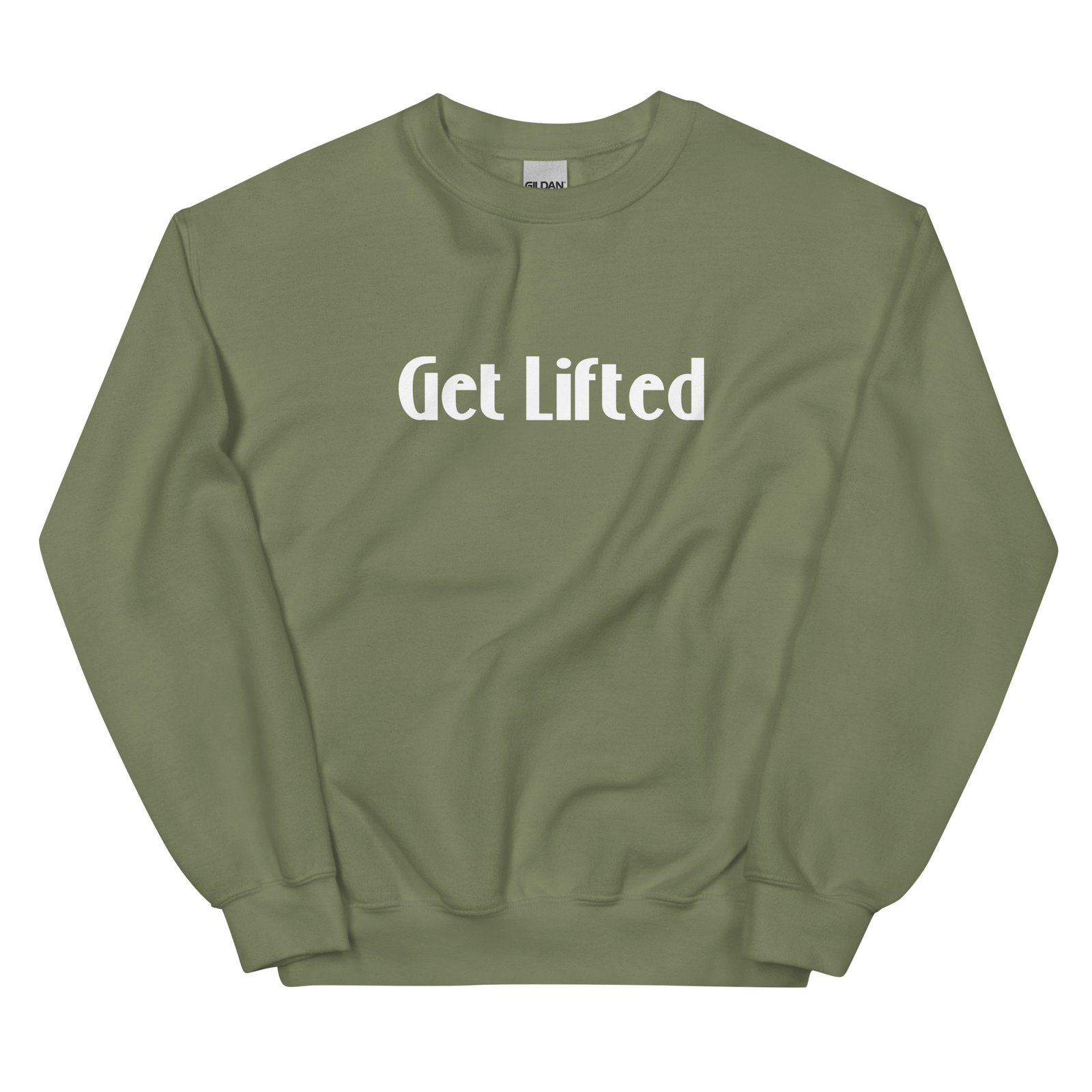 unisex crew neck sweatshirt military green front 695aece63371b