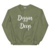 unisex crew neck sweatshirt military green front 695c92c58b2e8