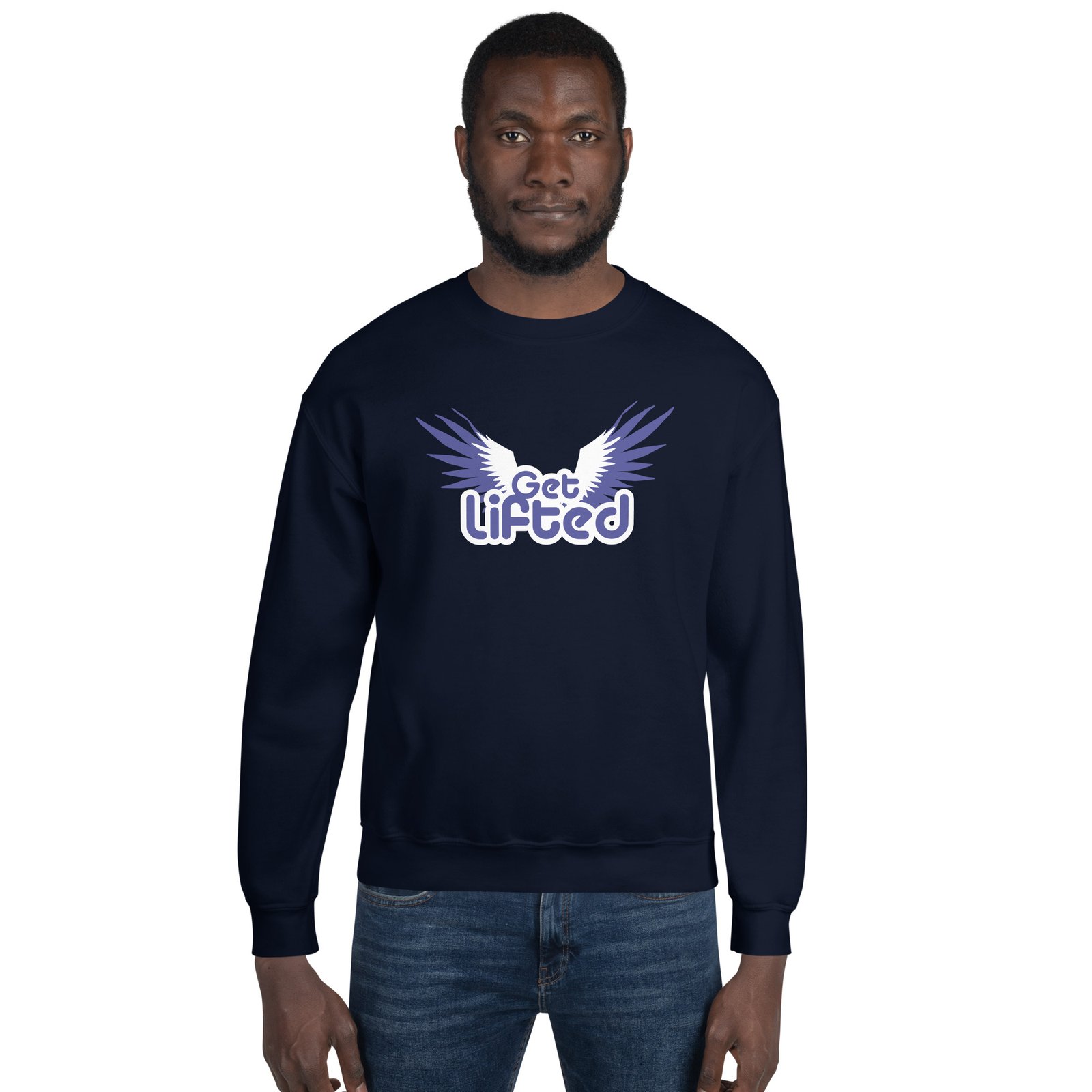 unisex crew neck sweatshirt navy front 2 695c1eafaad1f