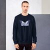 unisex crew neck sweatshirt navy front 695c1eafadc98