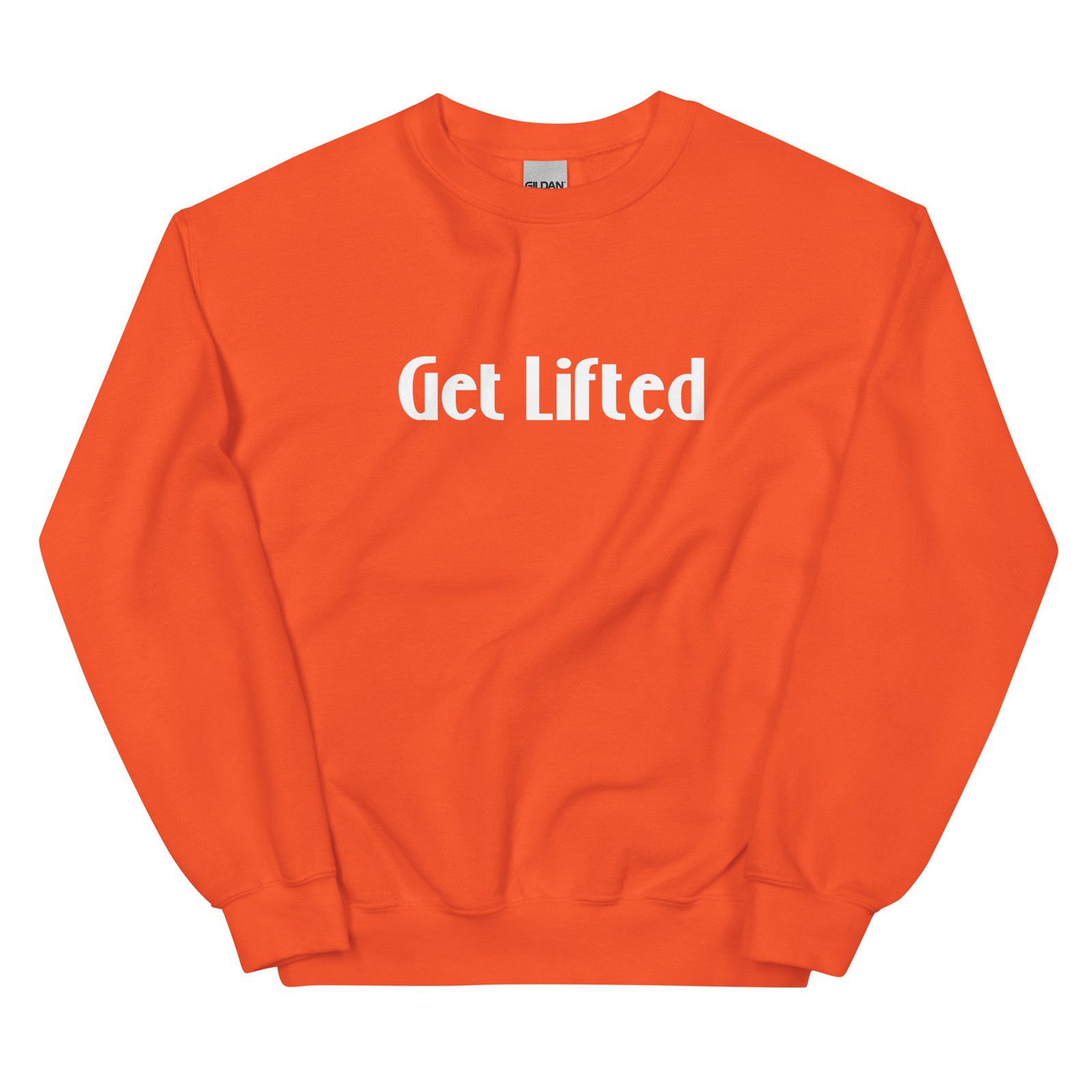 unisex crew neck sweatshirt orange front 695aece6128c7