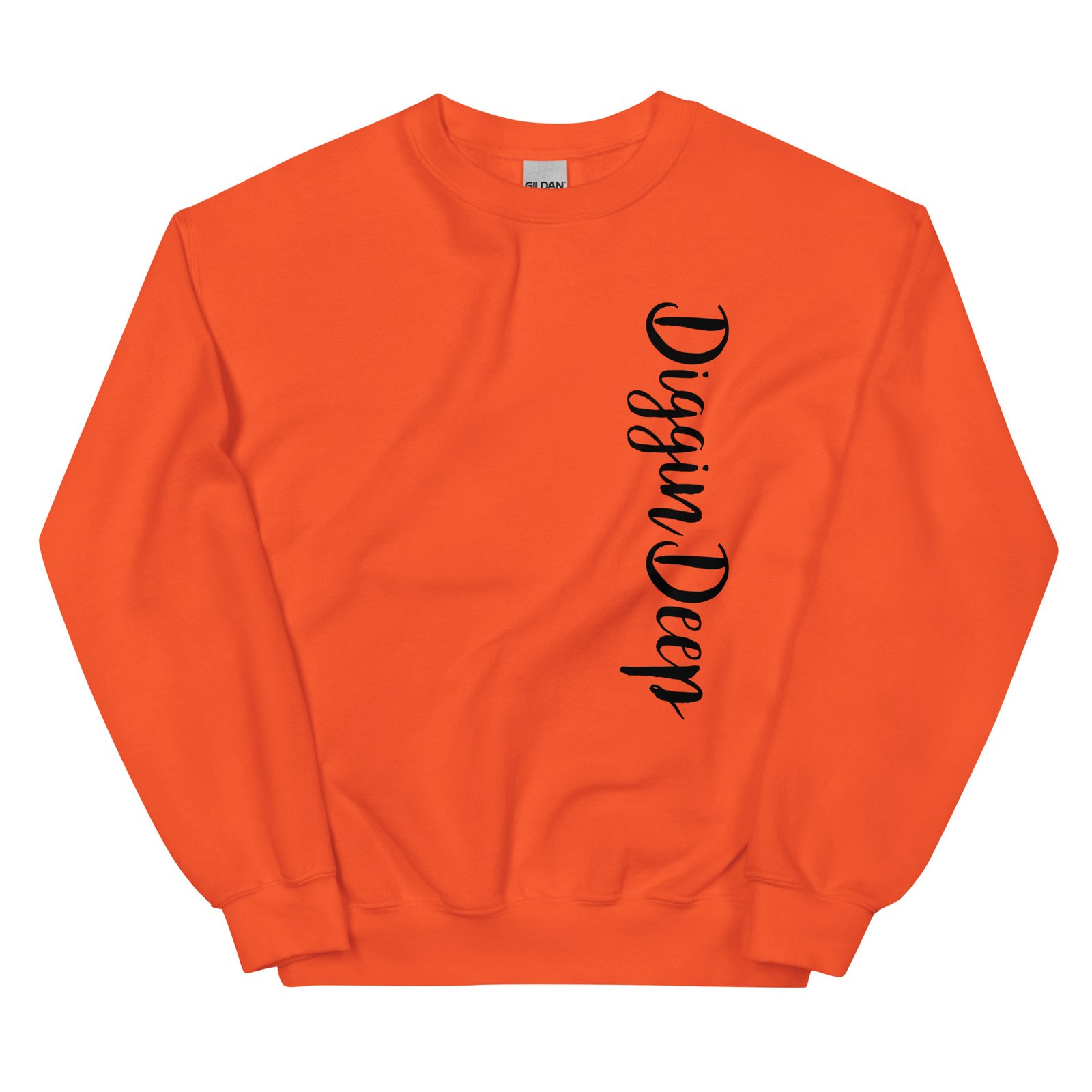 unisex crew neck sweatshirt orange front 695d89254d8dc