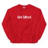 unisex crew neck sweatshirt red front 695aece5ad12e