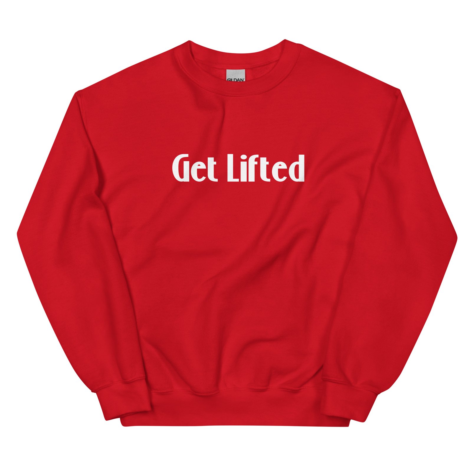 unisex crew neck sweatshirt red front 695aece5ad12e
