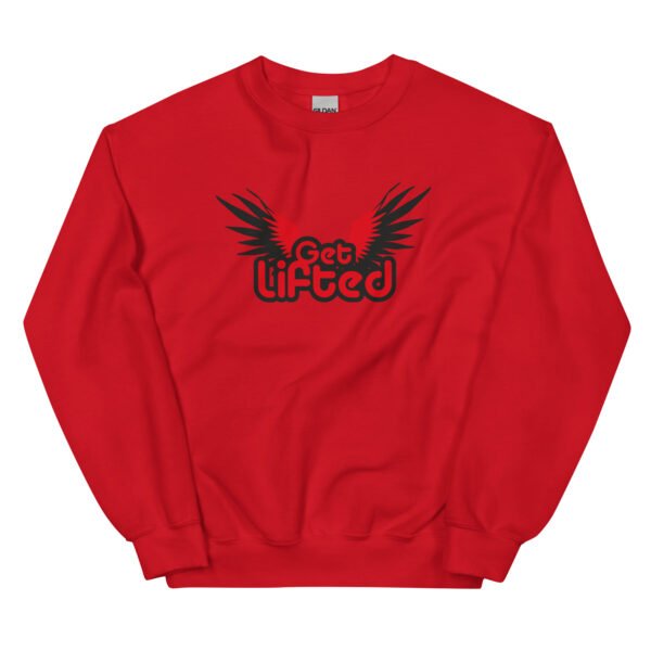unisex crew neck sweatshirt red front 695b058550285