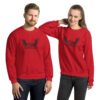 unisex crew neck sweatshirt red front 695b0585521d6