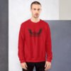 unisex crew neck sweatshirt red front 695b0585536a4
