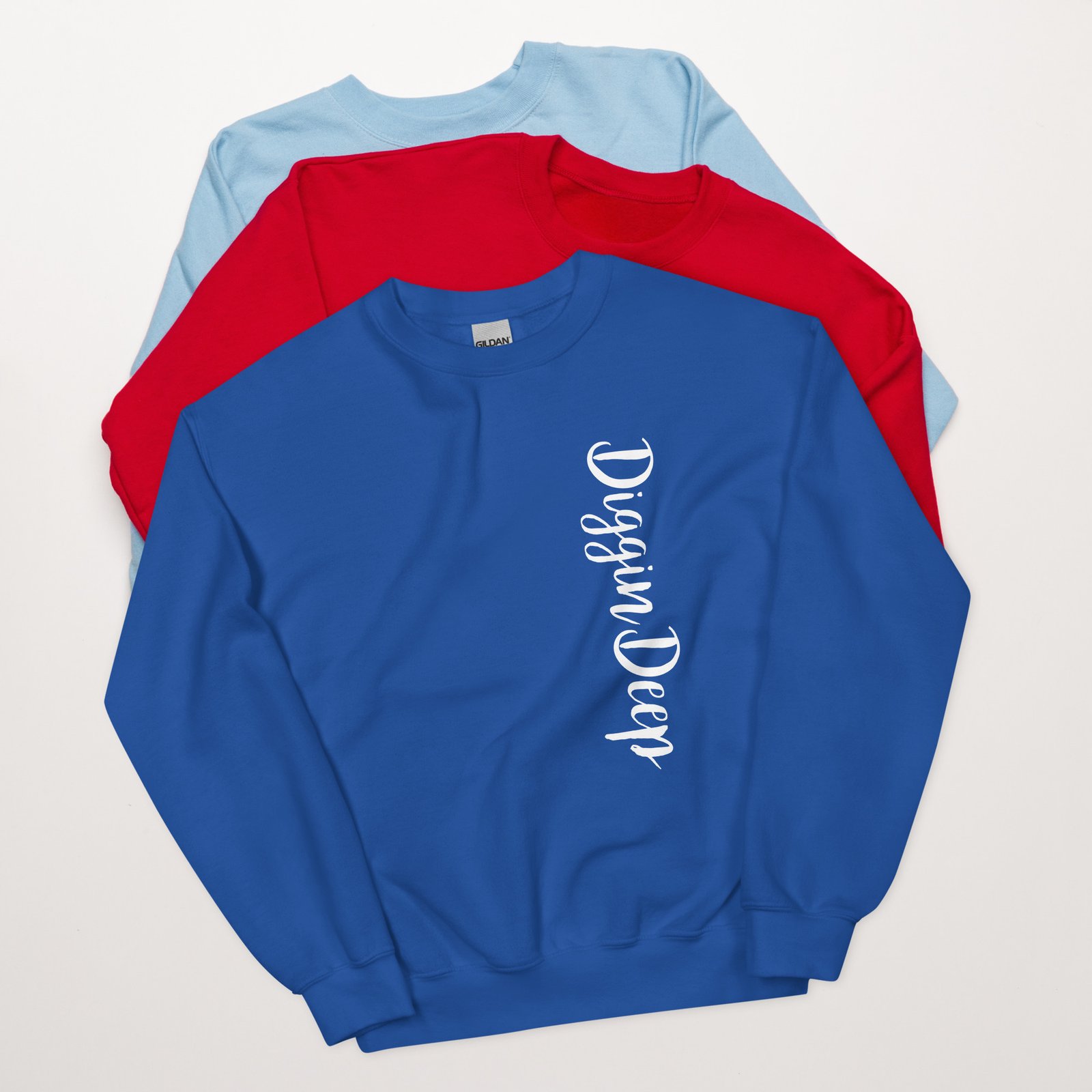 unisex crew neck sweatshirt royal front 695c77c380d1f