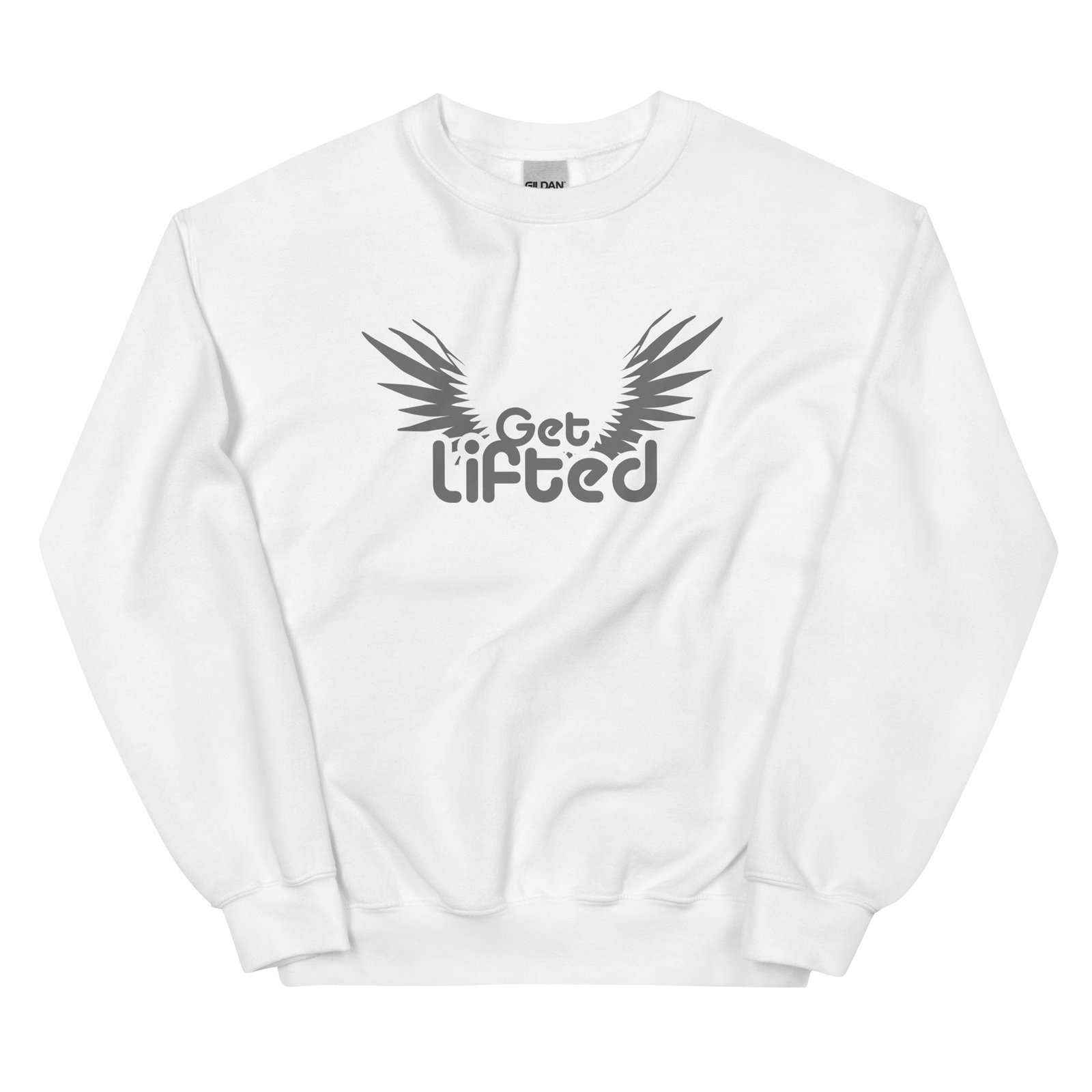 unisex crew neck sweatshirt white front 695c22a9649b4