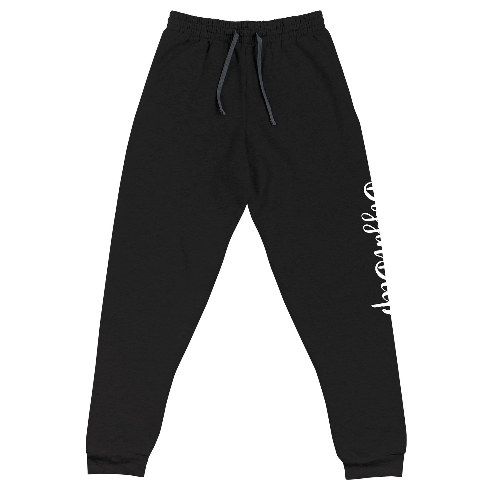 unisex joggers black front 695d8a8758f01