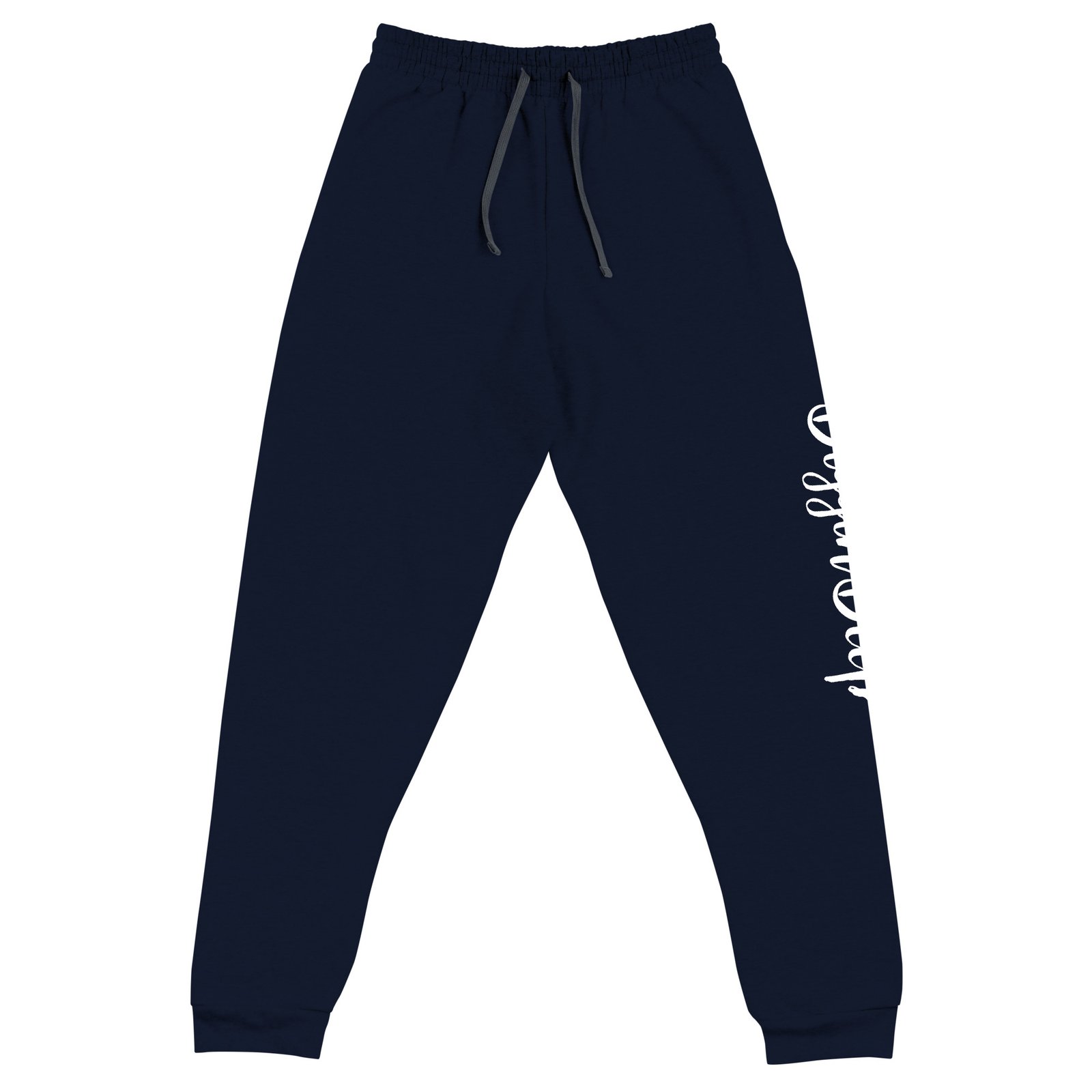 unisex joggers j. navy front 695d8a8758859